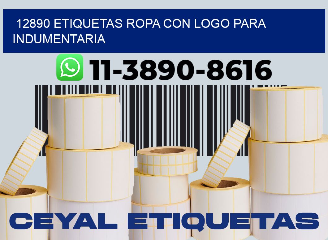 12890 Etiquetas ropa con logo para indumentaria