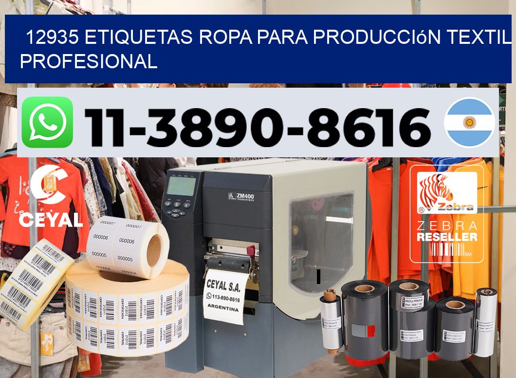 12935 Etiquetas ropa para producción textil profesional