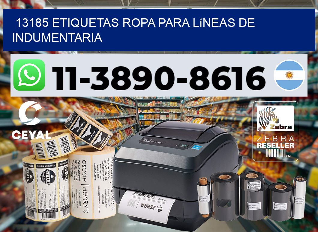 13185 Etiquetas ropa para líneas de indumentaria