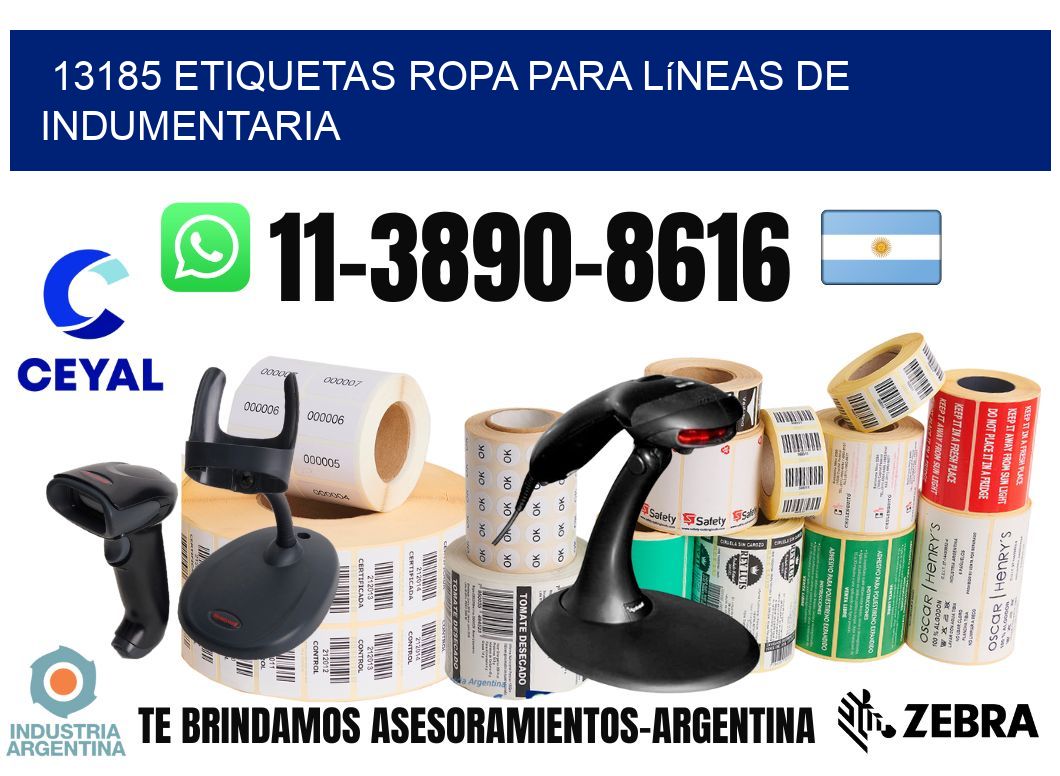 13185 Etiquetas ropa para líneas de indumentaria