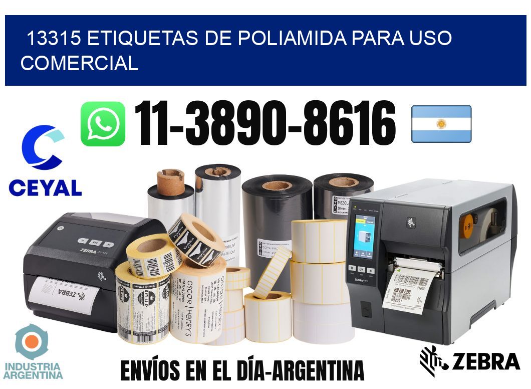 13315 Etiquetas de poliamida para uso comercial