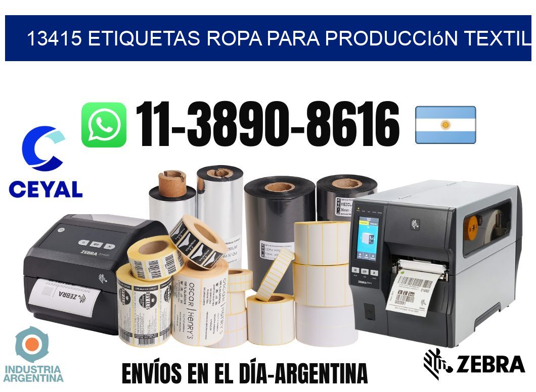 13415 Etiquetas ropa para producción textil