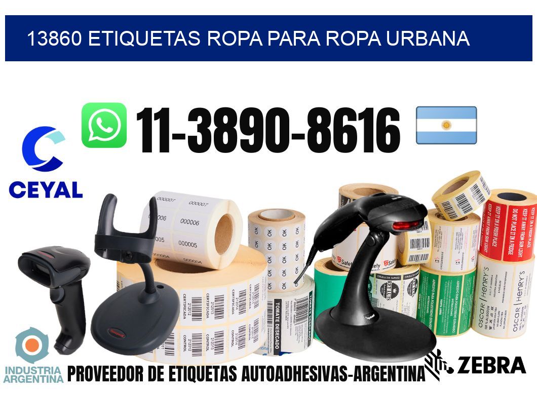 13860 Etiquetas ropa para ropa urbana