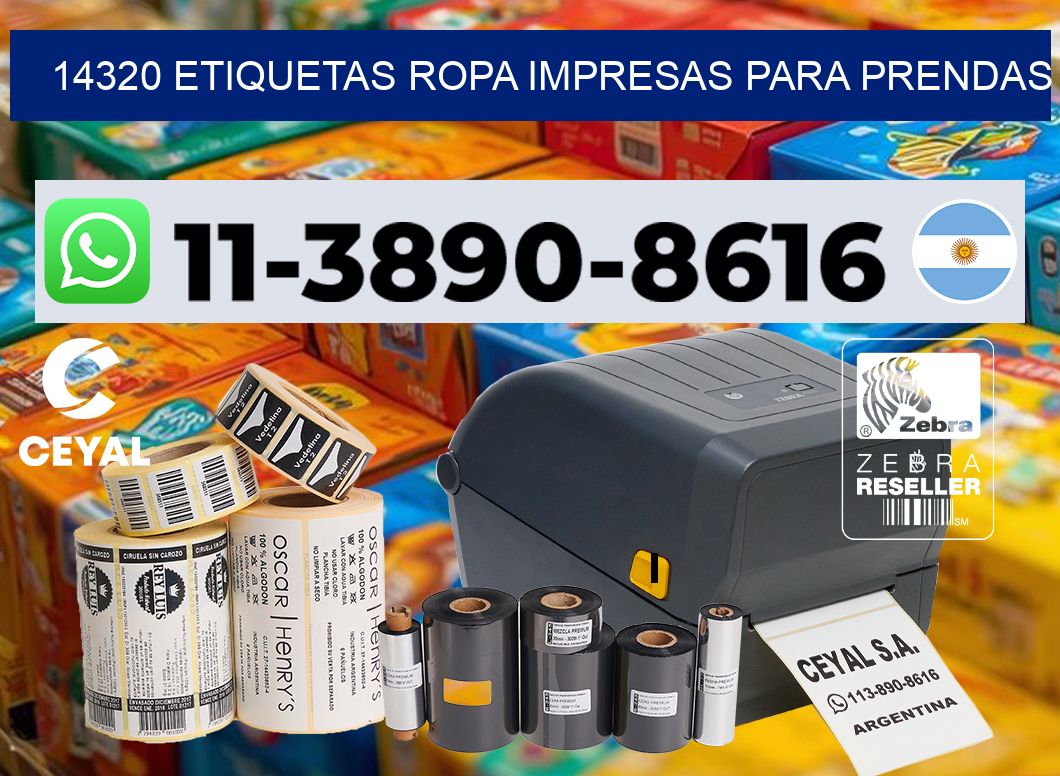 14320 Etiquetas ropa impresas para prendas