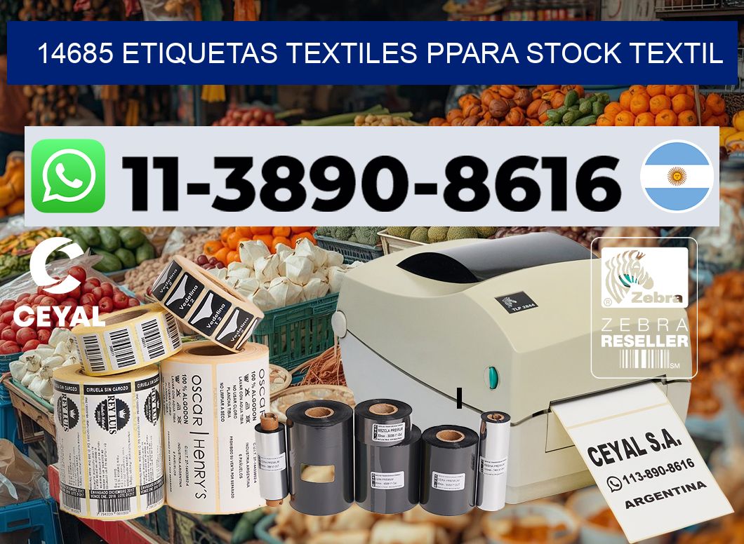 14685 Etiquetas textiles ppara stock textil