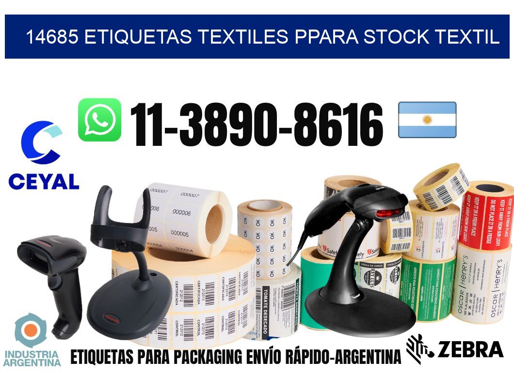 14685 Etiquetas textiles ppara stock textil