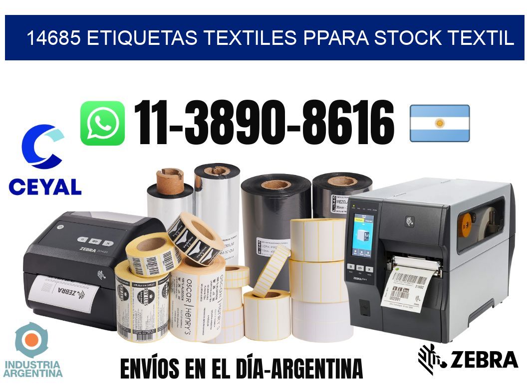 14685 Etiquetas textiles ppara stock textil
