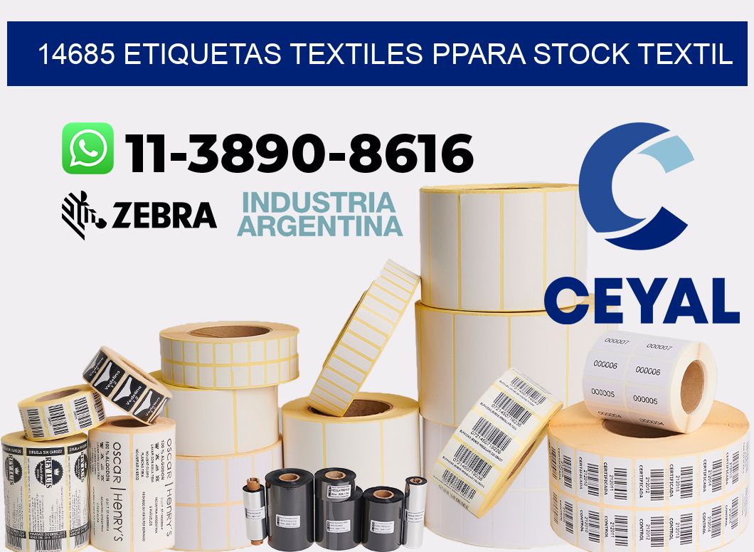 14685 Etiquetas textiles ppara stock textil