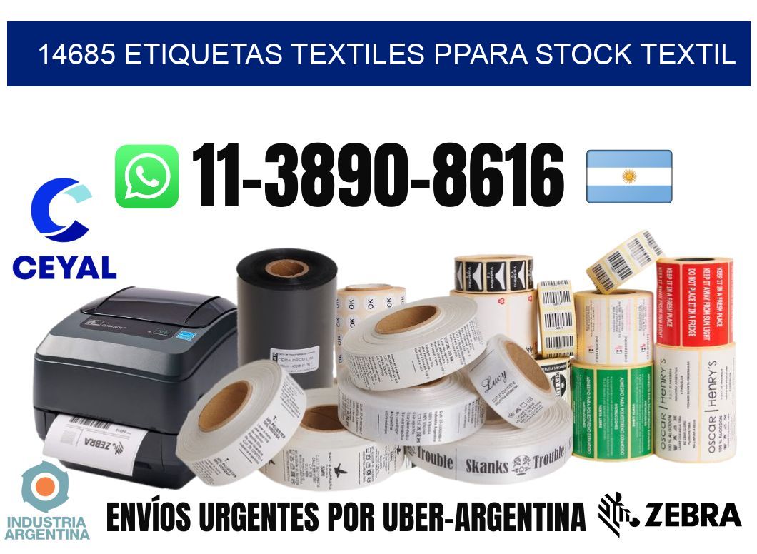 14685 Etiquetas textiles ppara stock textil