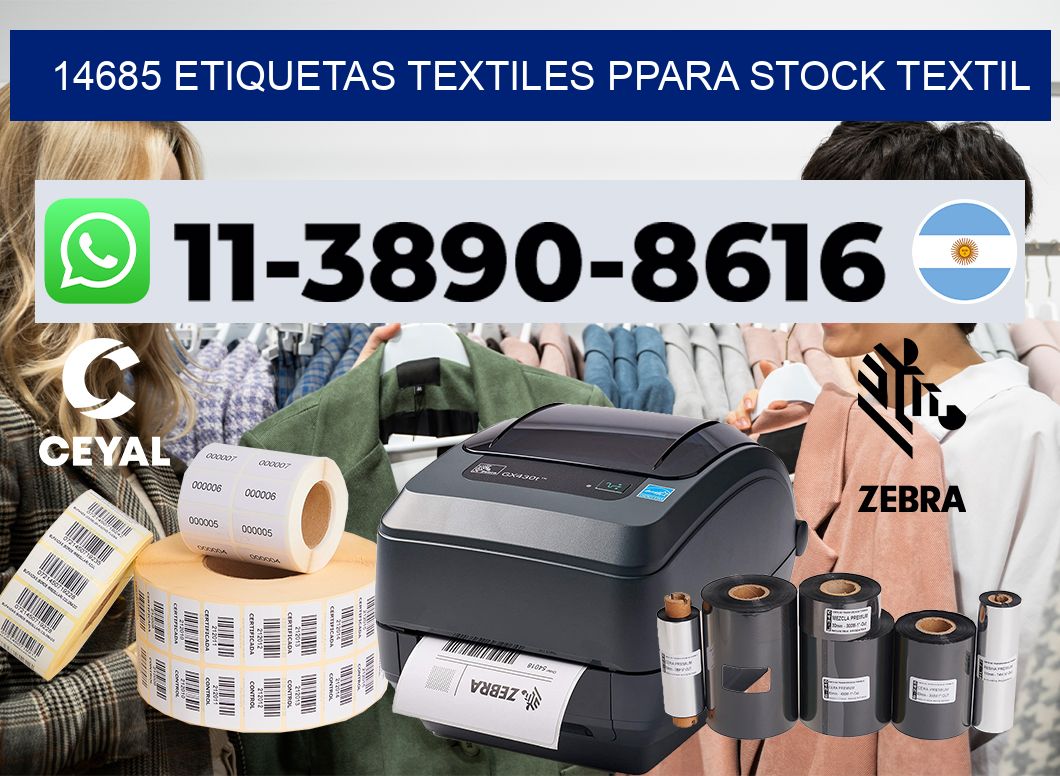 14685 Etiquetas textiles ppara stock textil
