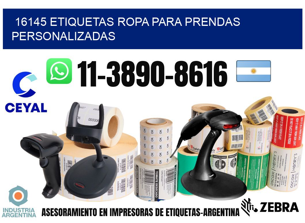 16145 Etiquetas ropa para prendas personalizadas