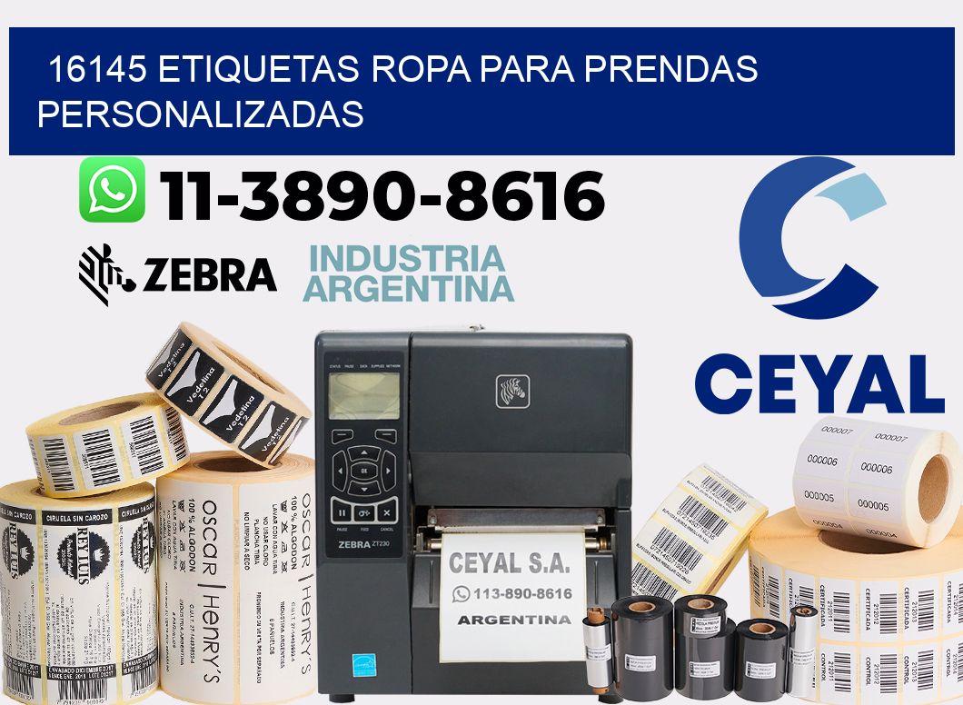 16145 Etiquetas ropa para prendas personalizadas