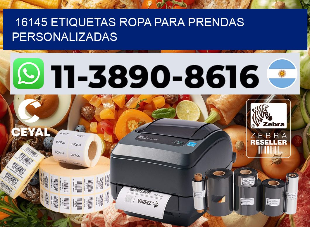 16145 Etiquetas ropa para prendas personalizadas