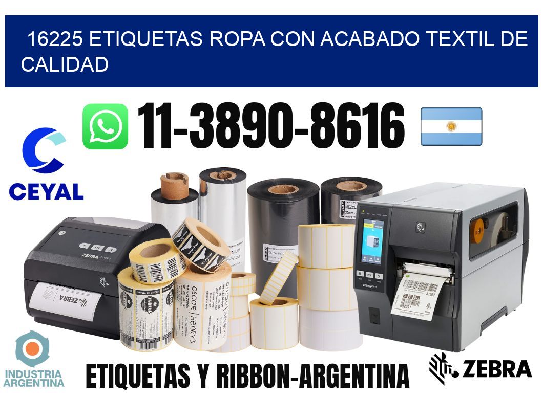 16225 Etiquetas ropa con acabado textil de calidad