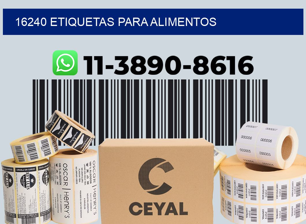 16240 etiquetas para alimentos