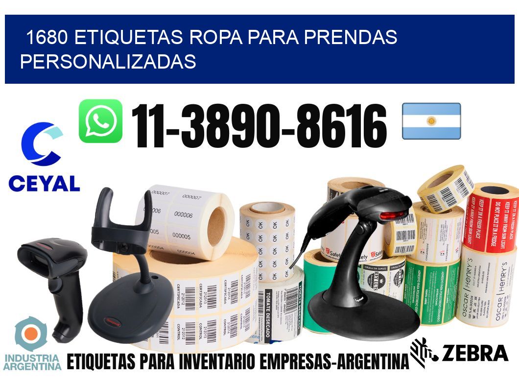 1680 Etiquetas ropa para prendas personalizadas