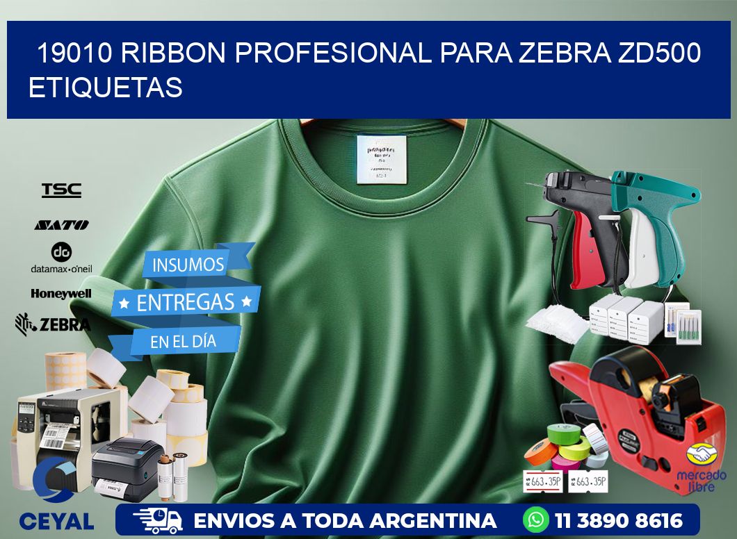 19010 ribbon profesional para zebra zd500 etiquetas