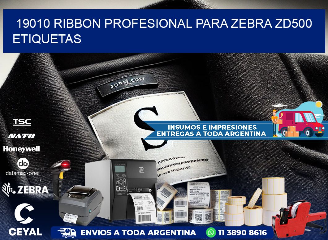 19010 ribbon profesional para zebra zd500 etiquetas