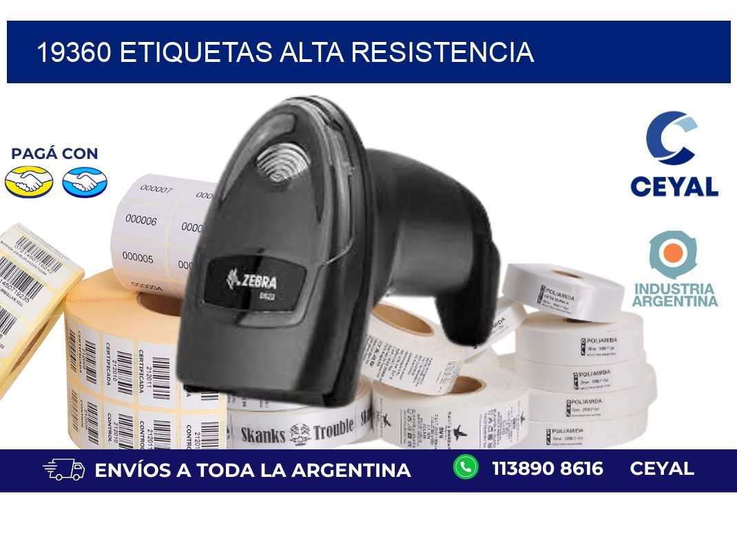 19360 etiquetas alta resistencia