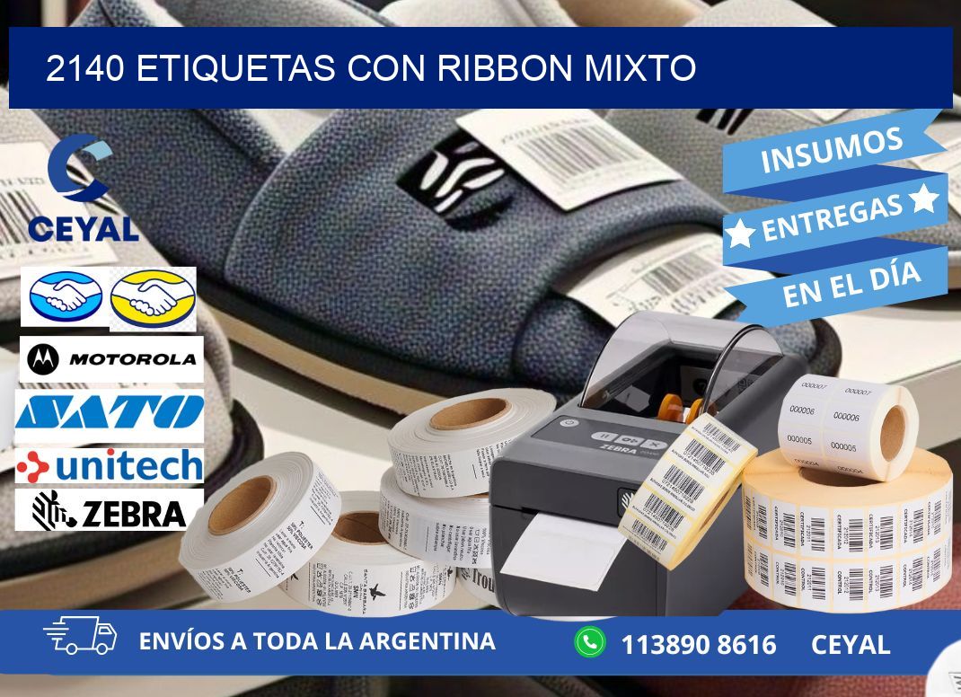 2140 etiquetas con ribbon mixto