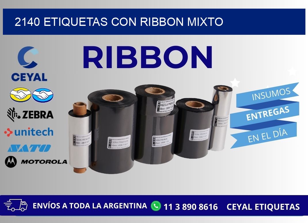 2140 etiquetas con ribbon mixto