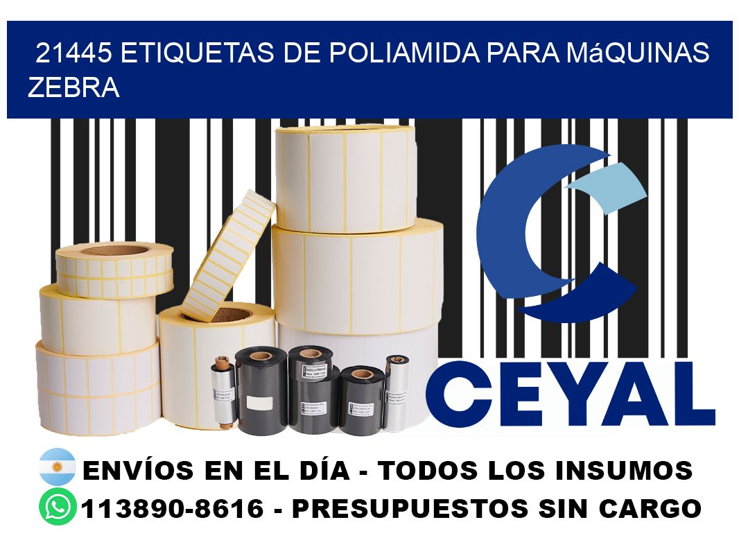 21445 etiquetas de poliamida para máquinas Zebra
