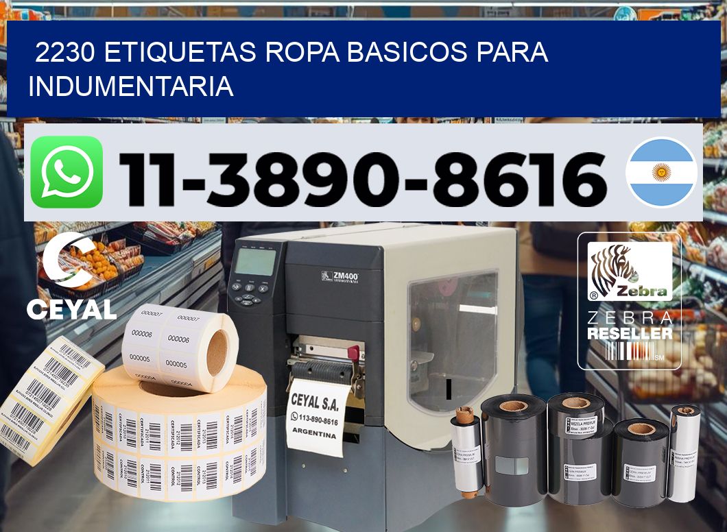 2230 Etiquetas ropa basicos para indumentaria