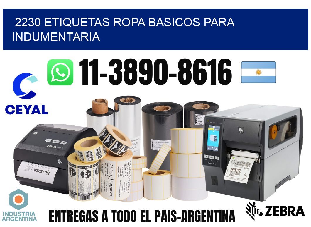 2230 Etiquetas ropa basicos para indumentaria