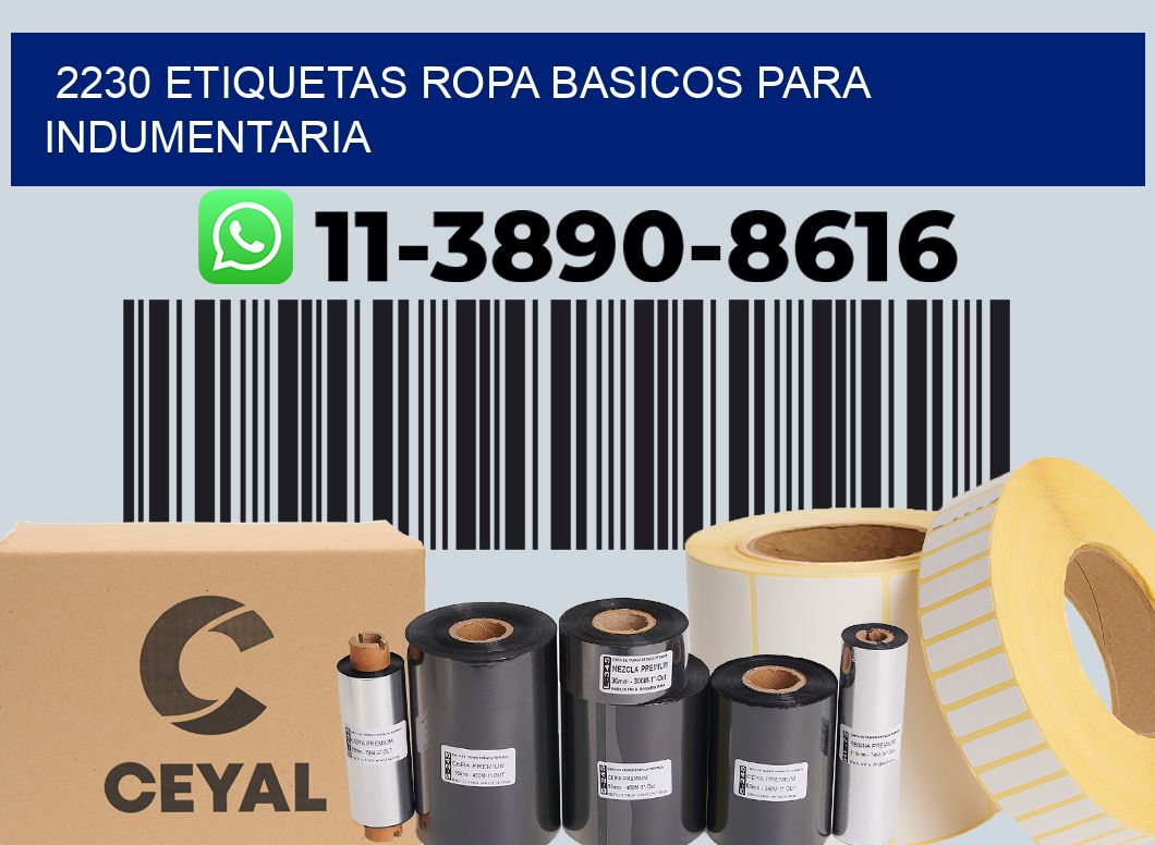 2230 Etiquetas ropa basicos para indumentaria