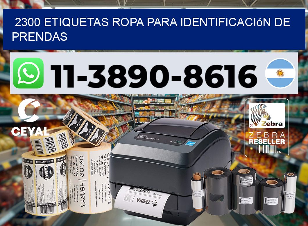 2300 Etiquetas ropa para identificación de prendas