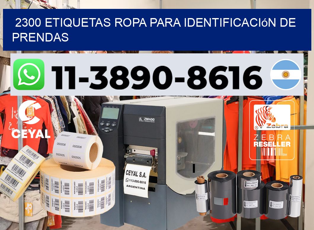 2300 Etiquetas ropa para identificación de prendas