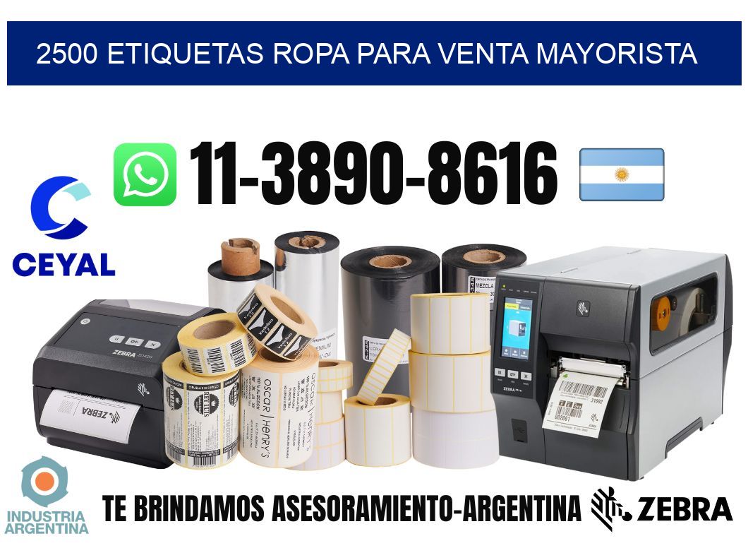 2500 Etiquetas ropa para venta mayorista