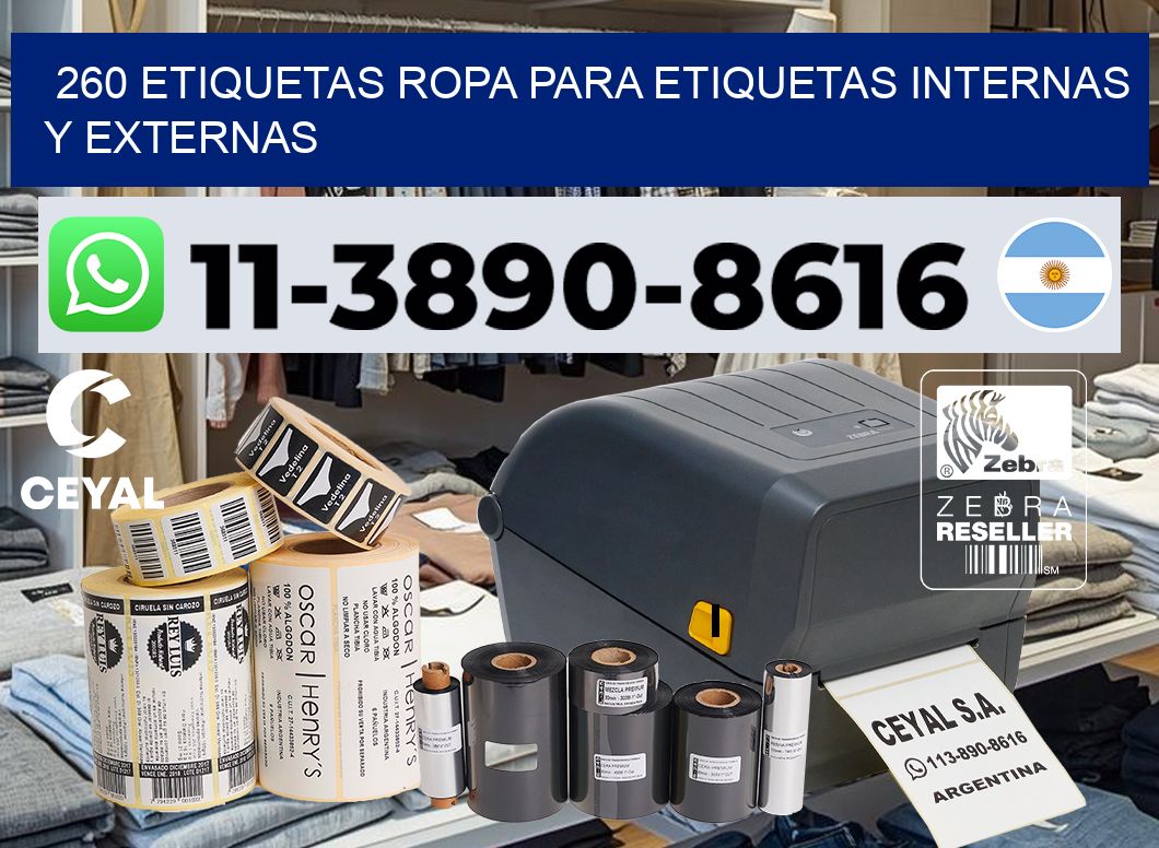 260 Etiquetas ropa para etiquetas internas y externas