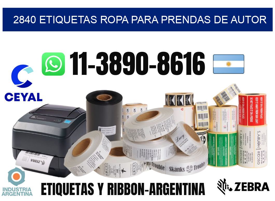 2840 Etiquetas ropa para prendas de autor