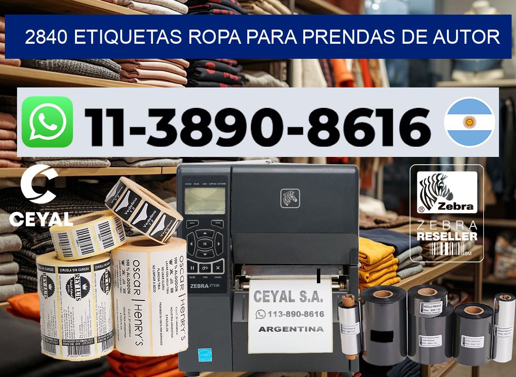 2840 Etiquetas ropa para prendas de autor