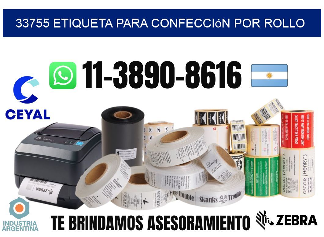 33755 etiqueta para confección por rollo