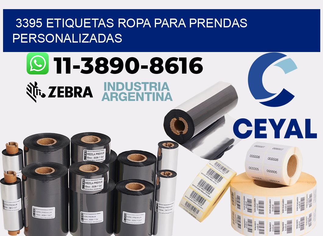 3395 Etiquetas ropa para prendas personalizadas