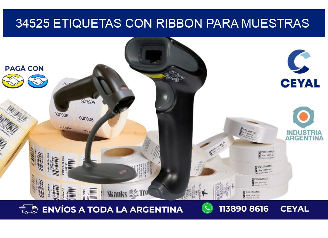 34525 etiquetas con ribbon para muestras