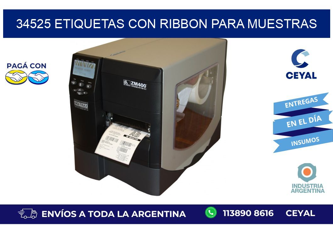 34525 etiquetas con ribbon para muestras