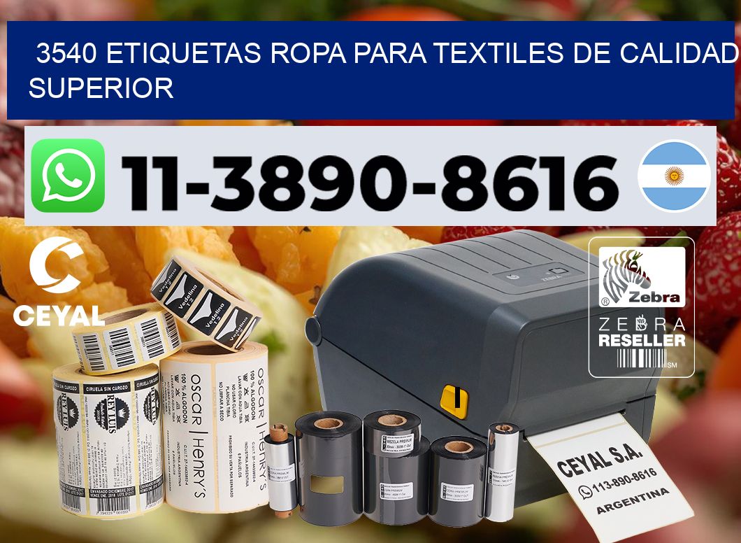 3540 Etiquetas ropa para textiles de calidad superior