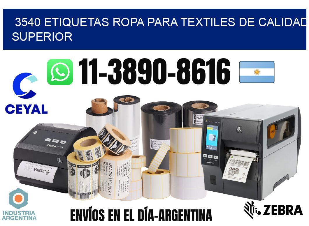 3540 Etiquetas ropa para textiles de calidad superior
