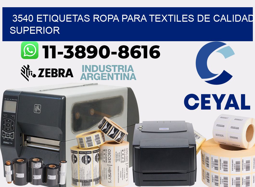 3540 Etiquetas ropa para textiles de calidad superior