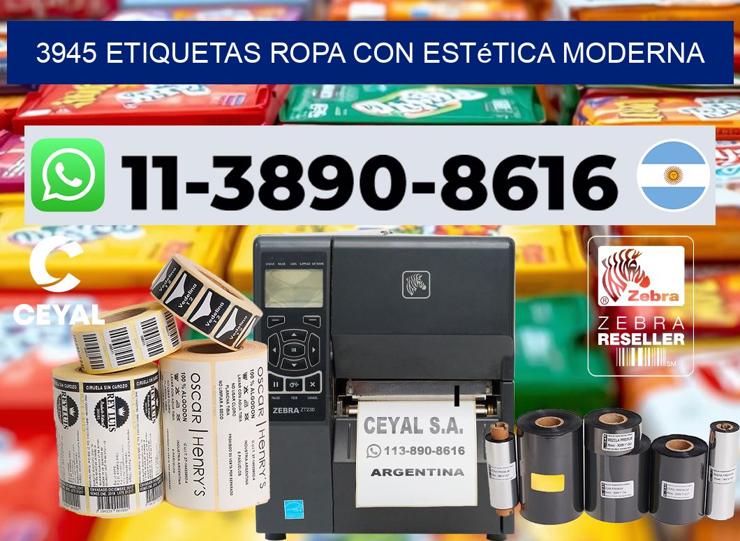 3945 Etiquetas ropa con estética moderna