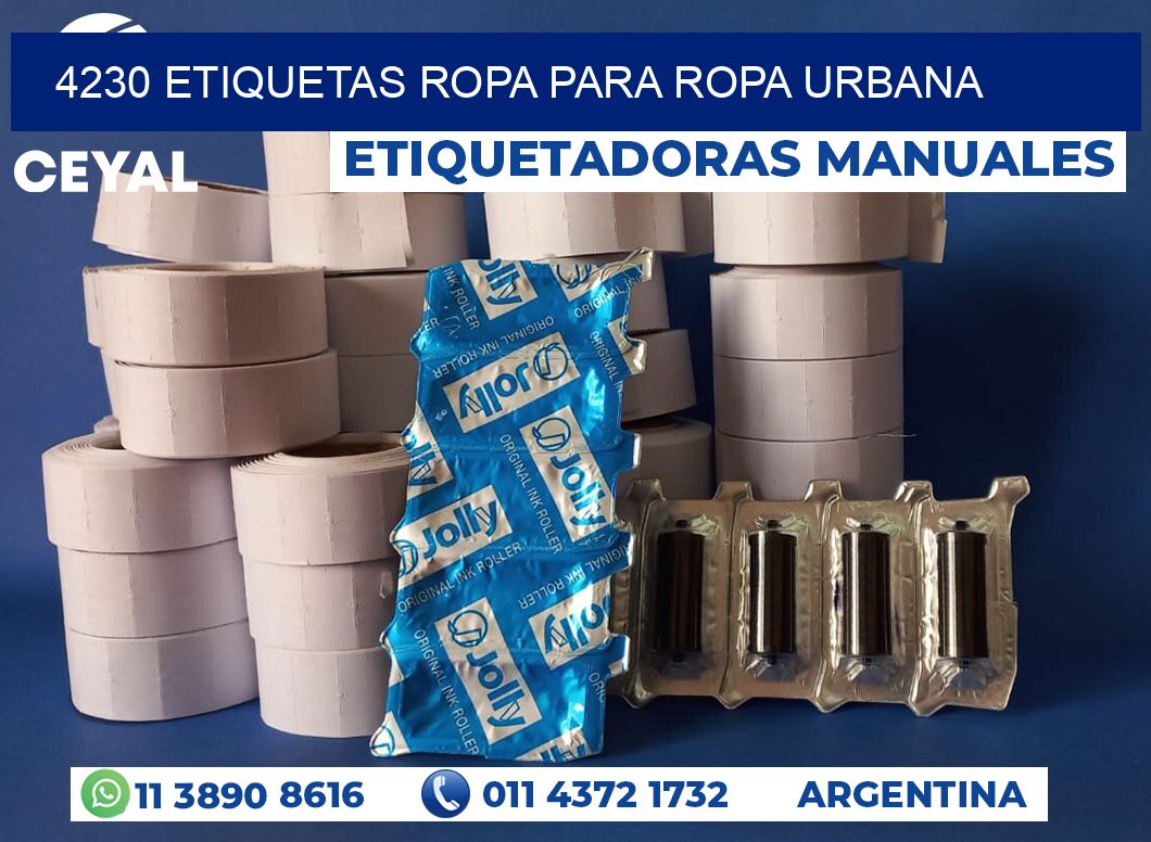 4230 Etiquetas ropa para ropa urbana