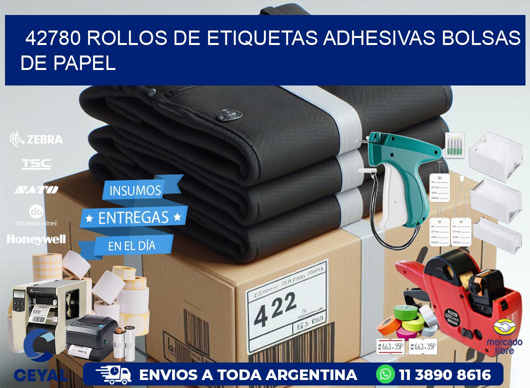 42780 rollos de etiquetas adhesivas bolsas de papel