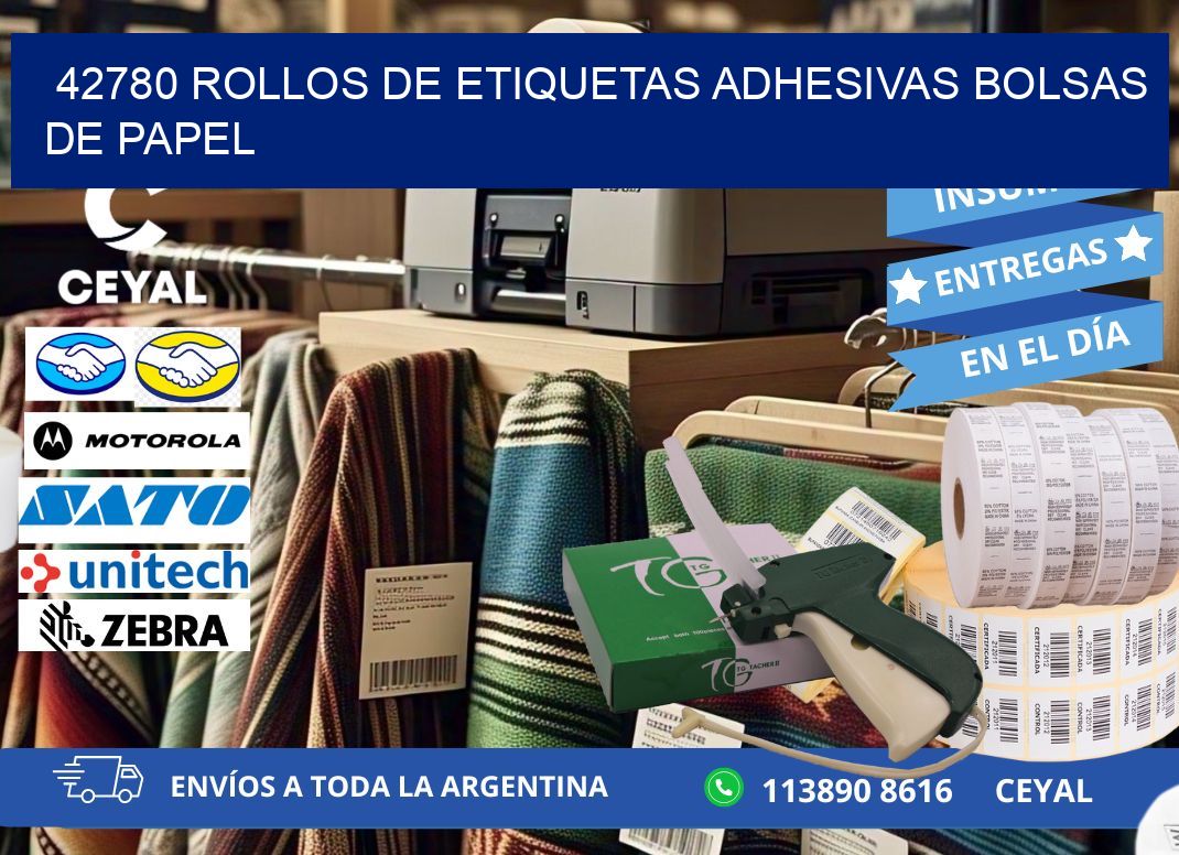 42780 rollos de etiquetas adhesivas bolsas de papel