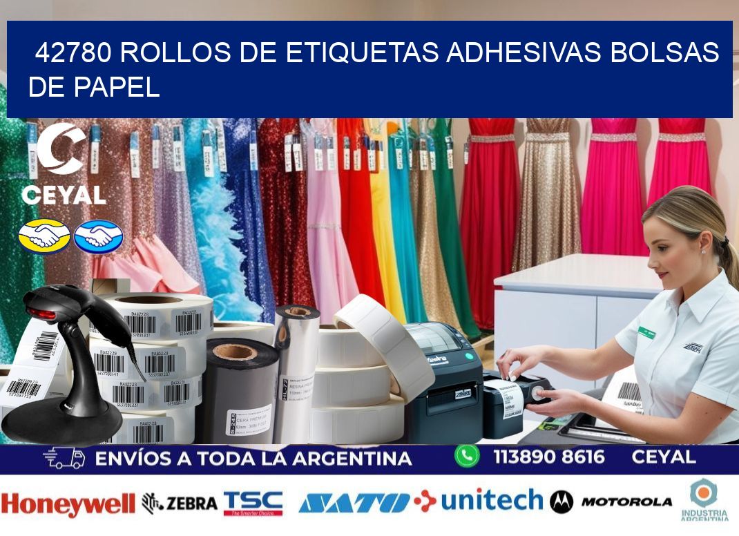 42780 rollos de etiquetas adhesivas bolsas de papel