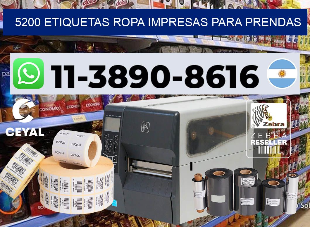 5200 Etiquetas ropa impresas para prendas