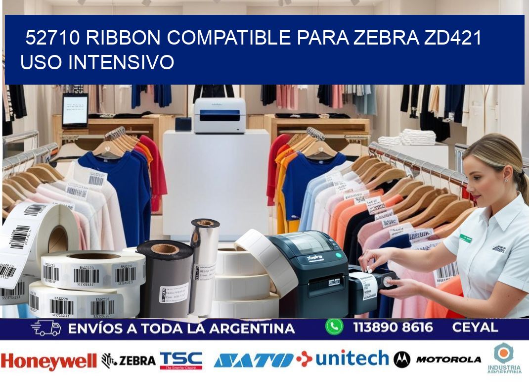 52710 ribbon compatible para zebra zd421 uso intensivo