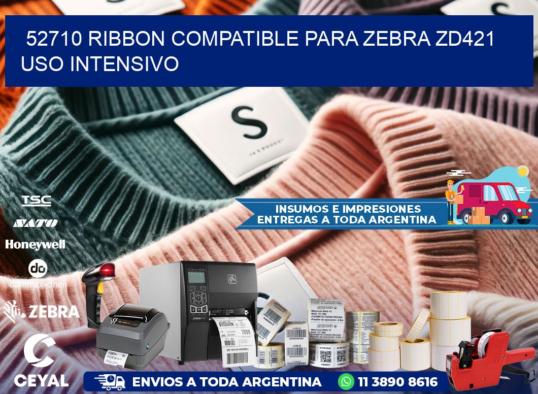 52710 ribbon compatible para zebra zd421 uso intensivo